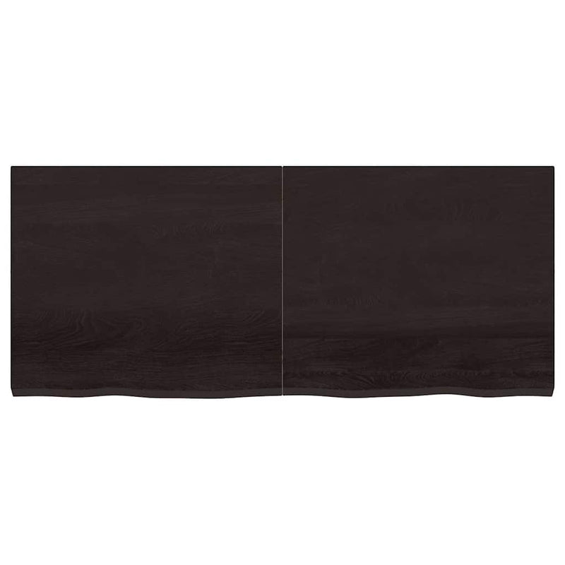 vidaXL sötétbarna kezelt tömör tölgyfa asztallap 140x60x(2-4) cm