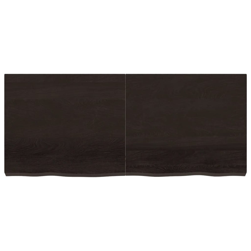 vidaXL sötétbarna kezelt tömör tölgyfa asztallap 140x60x(2-6) cm