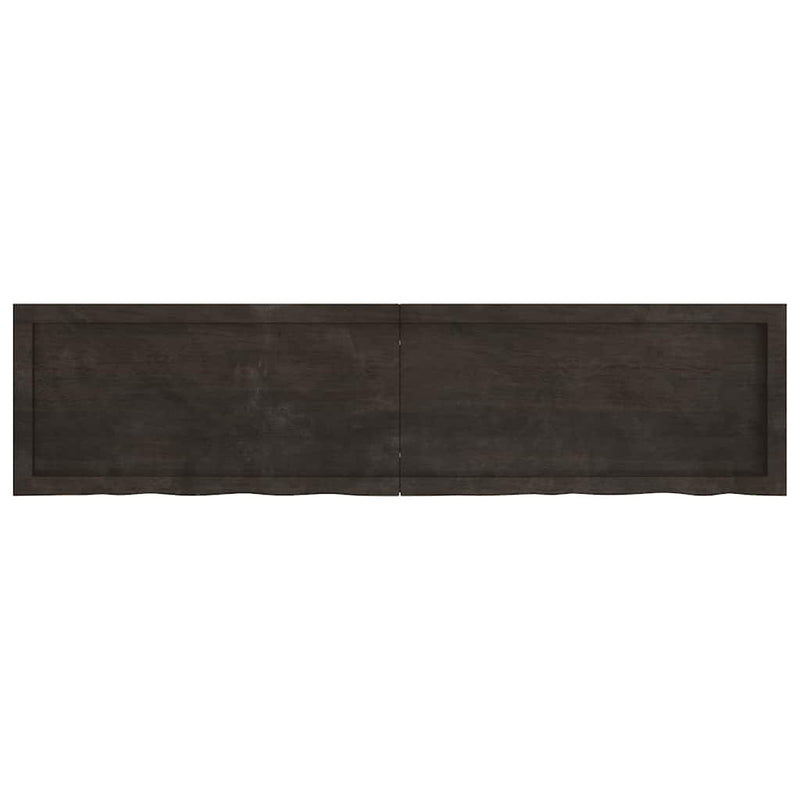 vidaXL sötétbarna kezelt tömör tölgyfa asztallap 160x40x(2-6) cm
