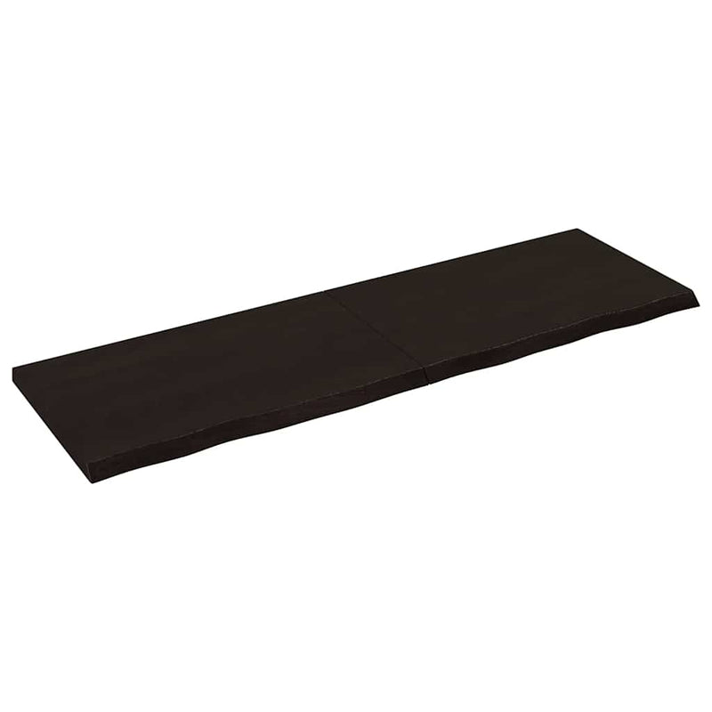vidaXL sötétbarna kezelt tömör tölgyfa asztallap 160x50x(2-4) cm