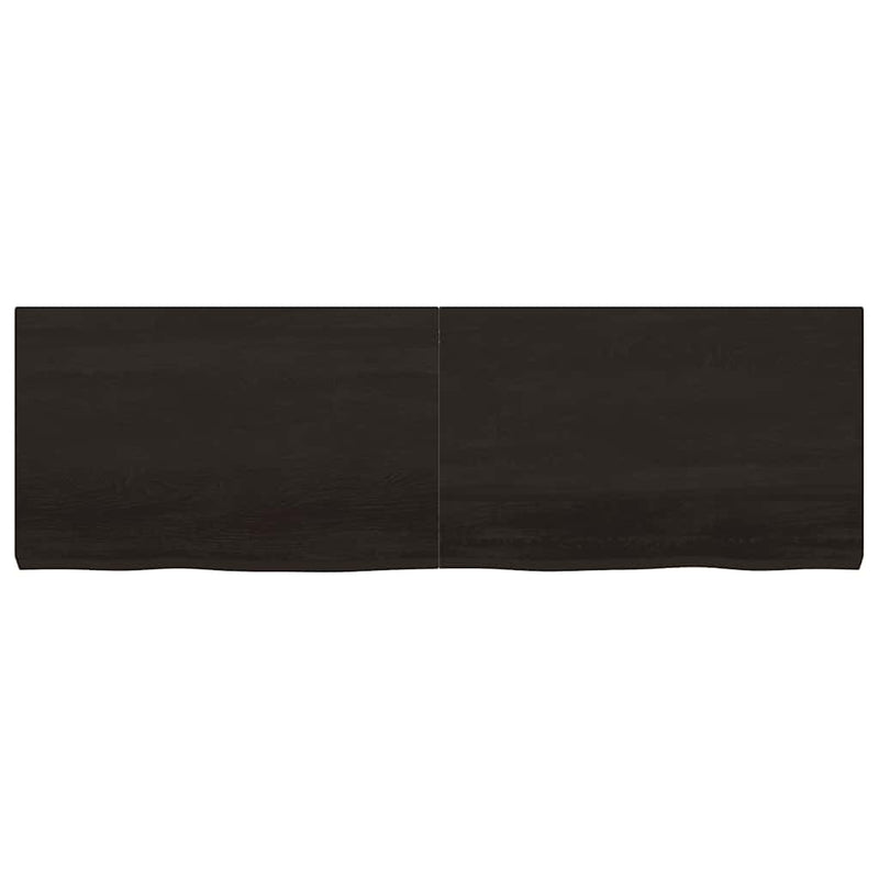 vidaXL sötétbarna kezelt tömör tölgyfa asztallap 160x50x(2-6) cm