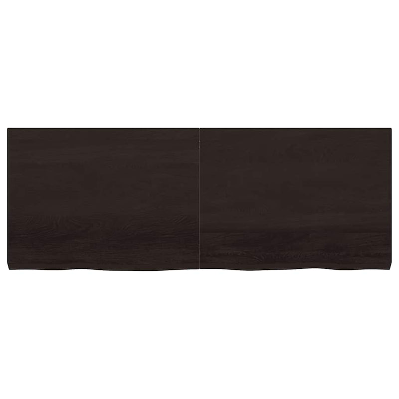 vidaXL sötétbarna kezelt tömör tölgyfa asztallap 160x60x(2-6) cm