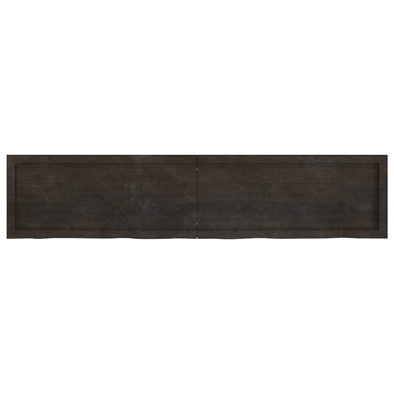 vidaXL sötétbarna kezelt tömör tölgyfa asztallap 180x40x(2-4) cm