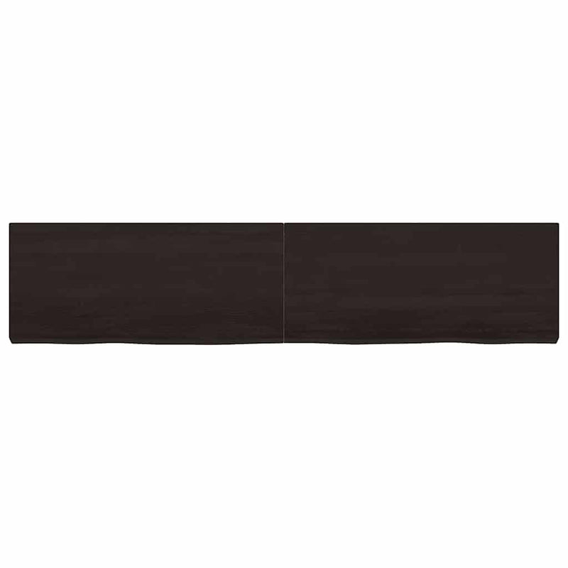 vidaXL sötétbarna kezelt tömör tölgyfa asztallap 180x40x(2-6) cm