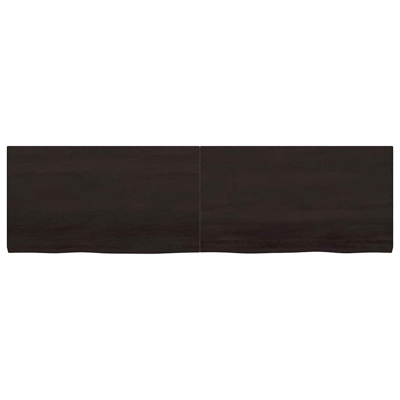 vidaXL sötétbarna kezelt tömör tölgyfa asztallap 180x50x(2-4) cm