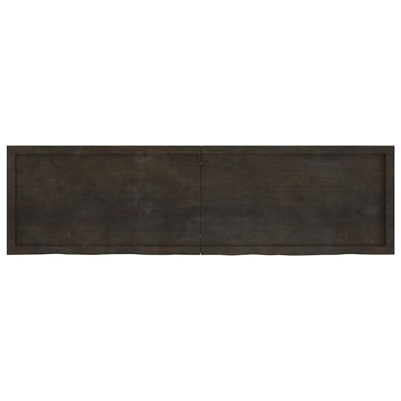 vidaXL sötétbarna kezelt tömör tölgyfa asztallap 180x50x(2-6) cm