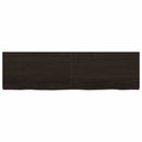 vidaXL sötétbarna kezelt tömör tölgyfa asztallap 180x50x(2-6) cm