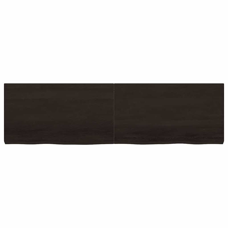 vidaXL sötétbarna kezelt tömör tölgyfa asztallap 180x50x(2-6) cm