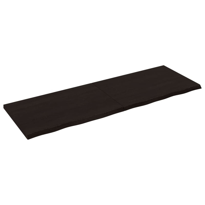 vidaXL sötétbarna kezelt tömör tölgyfa asztallap 180x60x(2-4) cm
