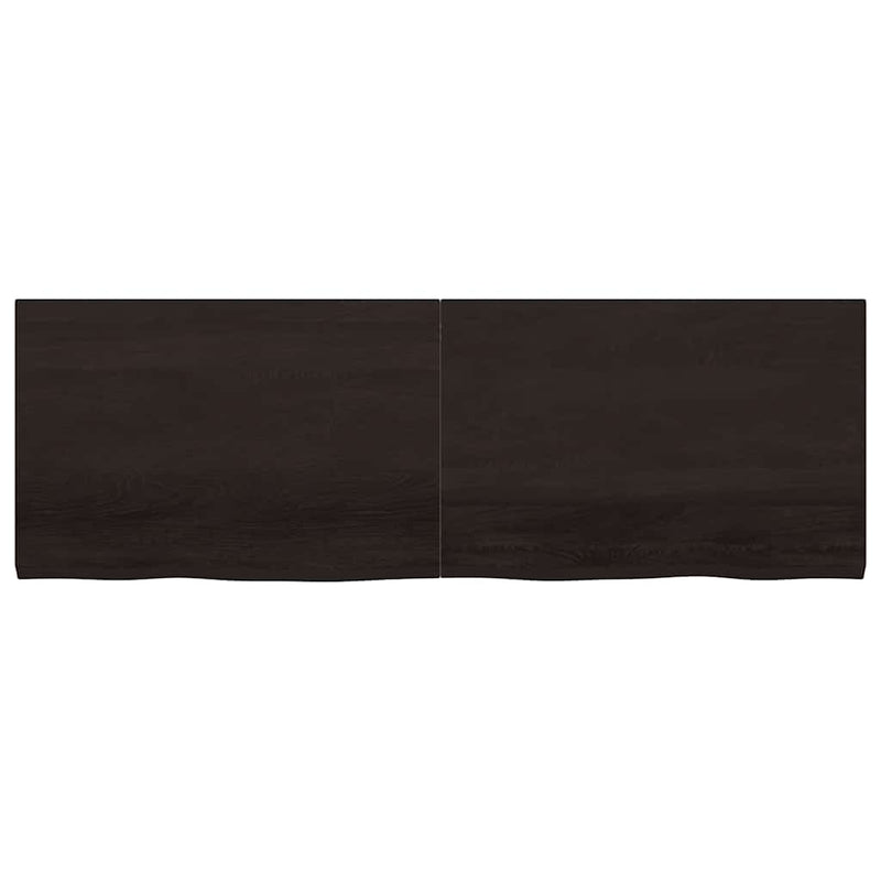 vidaXL sötétbarna kezelt tömör tölgyfa asztallap 180x60x(2-4) cm