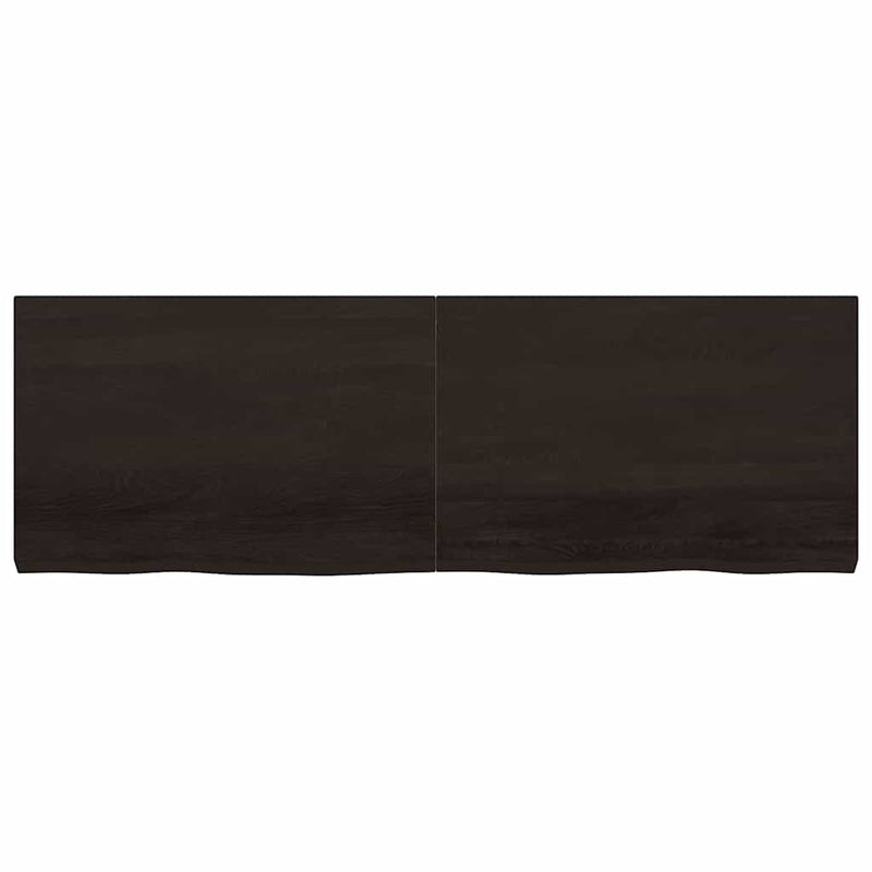 vidaXL sötétbarna kezelt tömör tölgyfa asztallap 180x60x(2-6) cm