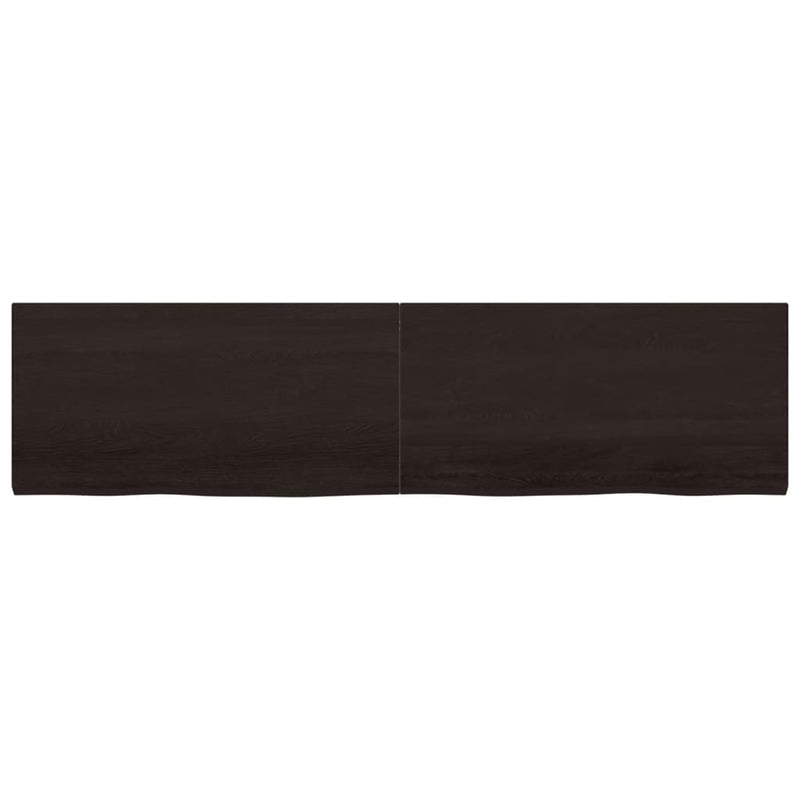 vidaXL sötétbarna kezelt tömör tölgyfa asztallap 200x50x(2-4) cm
