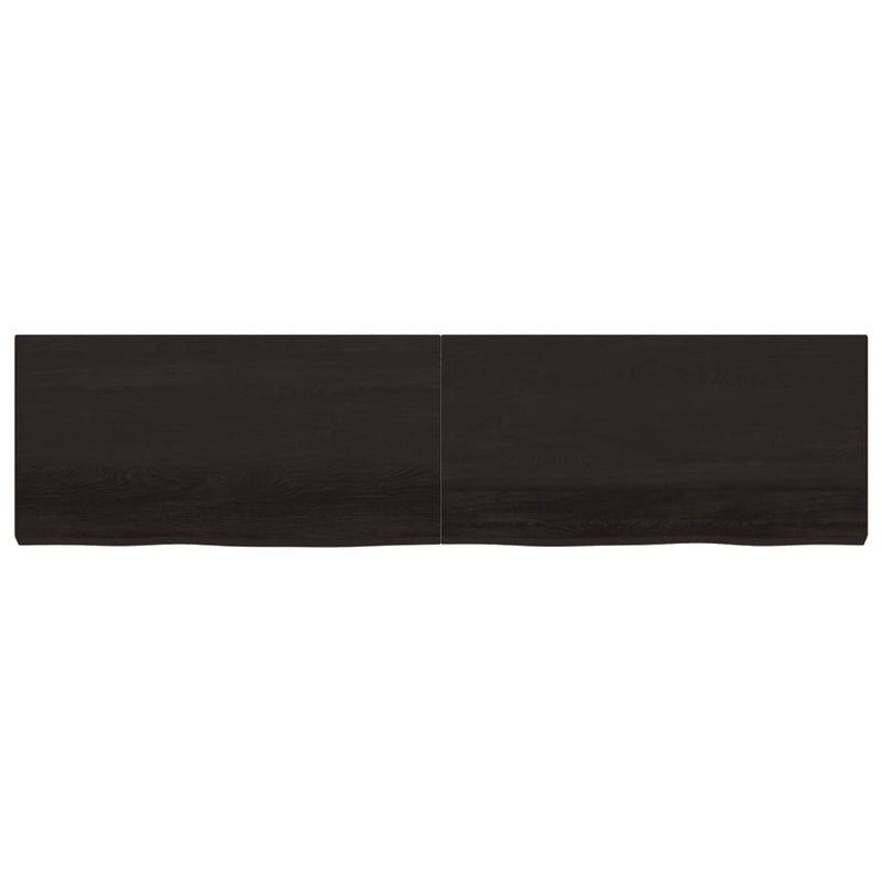 vidaXL sötétbarna kezelt tömör tölgyfa asztallap 200x50x(2-6) cm
