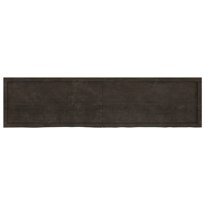 vidaXL sötétbarna kezelt tömör tölgyfa asztallap 200x50x(2-6) cm