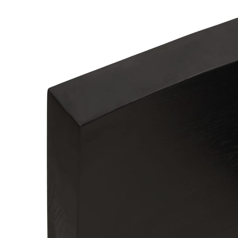 vidaXL sötétbarna kezelt tömör tölgyfa asztallap 200x50x(2-6) cm
