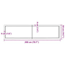 vidaXL sötétbarna kezelt tömör tölgyfa asztallap 200x50x(2-6) cm