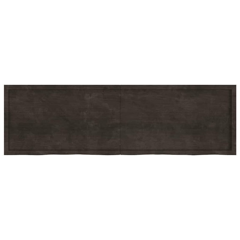 vidaXL sötétbarna kezelt tömör tölgyfa asztallap 200x60x(2-6) cm