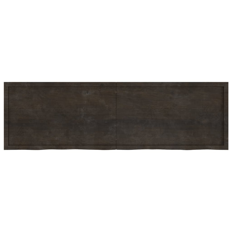 vidaXL sötétbarna kezelt tömör tölgyfa asztallap 200x60x(2-6) cm