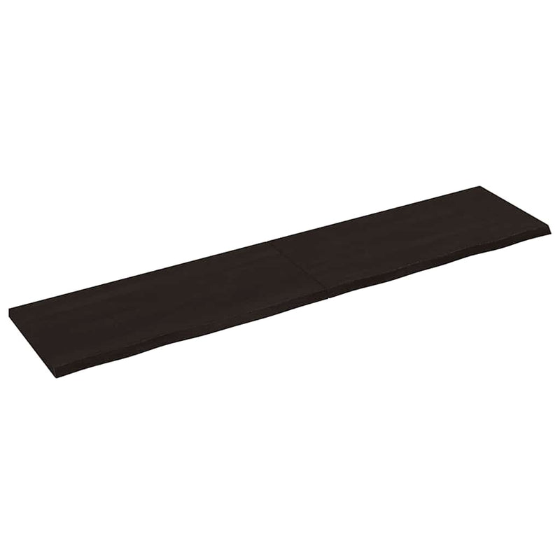 vidaXL sötétbarna kezelt tömör tölgyfa asztallap 220x50x(2-4) cm