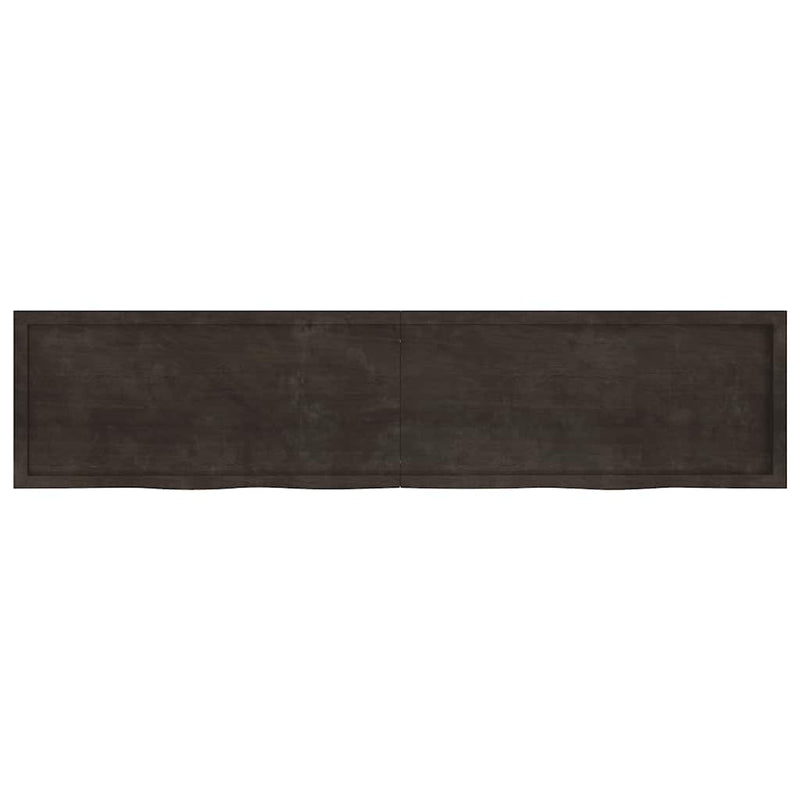 vidaXL sötétbarna kezelt tömör tölgyfa asztallap 220x50x(2-4) cm