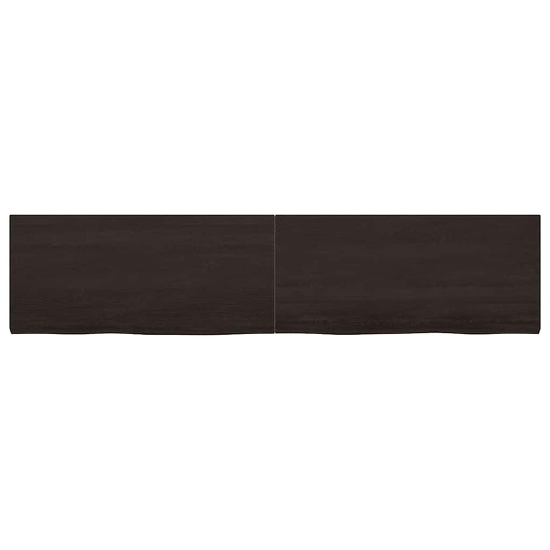 vidaXL sötétbarna kezelt tömör tölgyfa asztallap 220x50x(2-4) cm