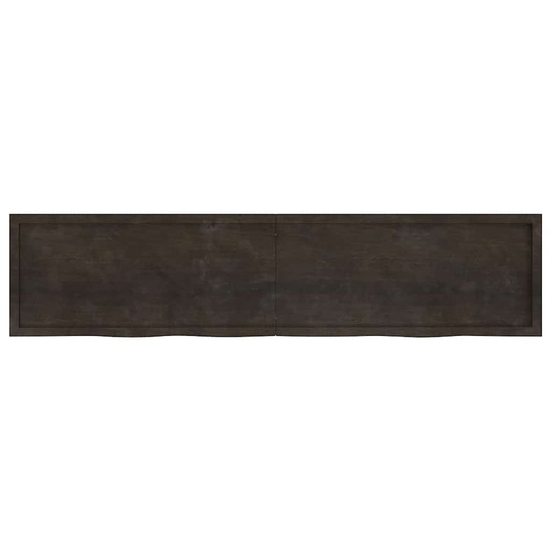 vidaXL sötétbarna kezelt tömör tölgyfa asztallap 220x50x(2-6) cm