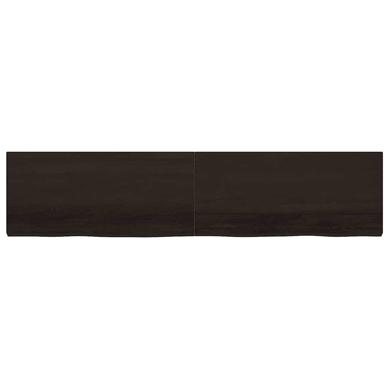 vidaXL sötétbarna kezelt tömör tölgyfa asztallap 220x50x(2-6) cm