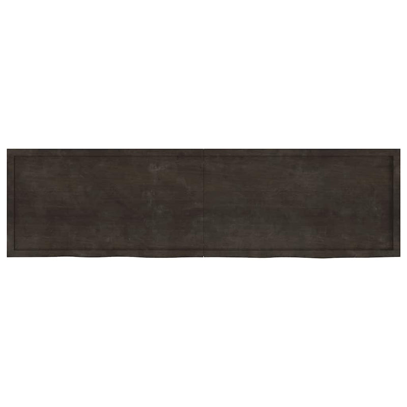 vidaXL sötétbarna kezelt tömör tölgyfa asztallap 220x60x(2-4) cm