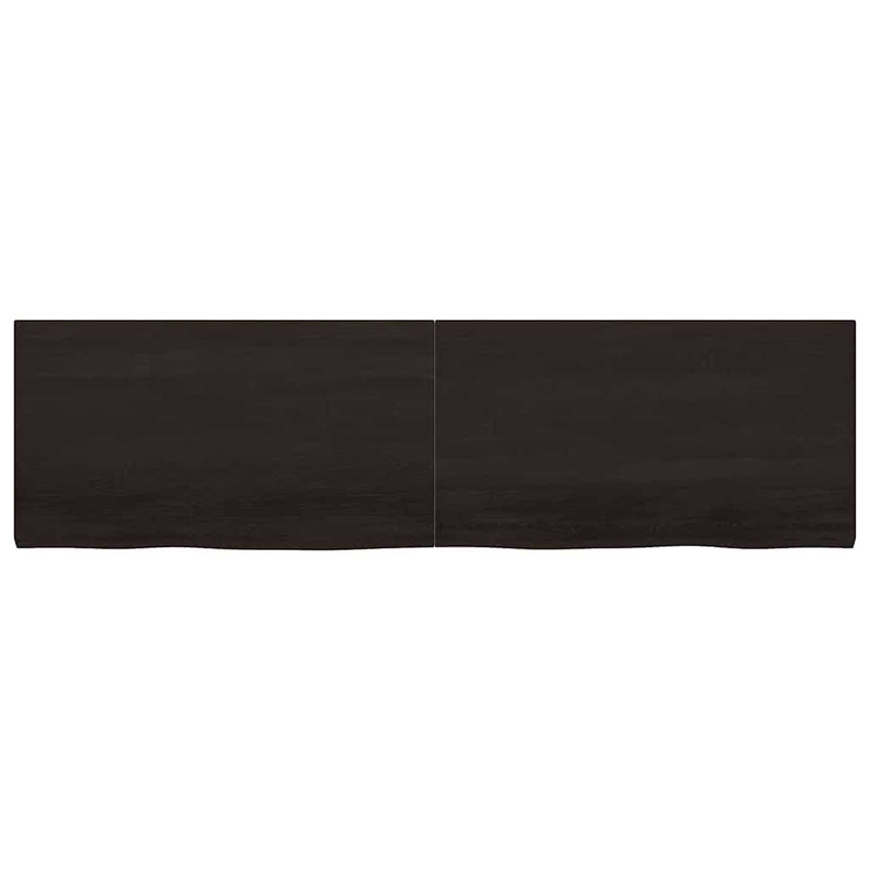 vidaXL sötétbarna kezelt tömör tölgyfa asztallap 220x60x(2-4) cm