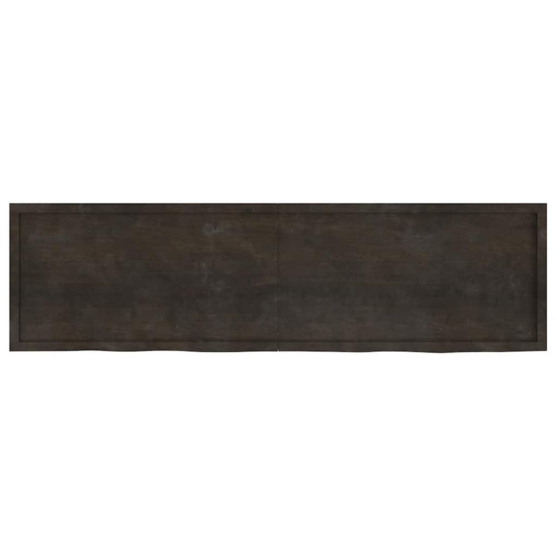 vidaXL sötétbarna kezelt tömör tölgyfa asztallap 220x60x(2-6) cm