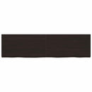 vidaXL sötétbarna kezelt tömör tölgyfa asztallap 220x60x(2-6) cm