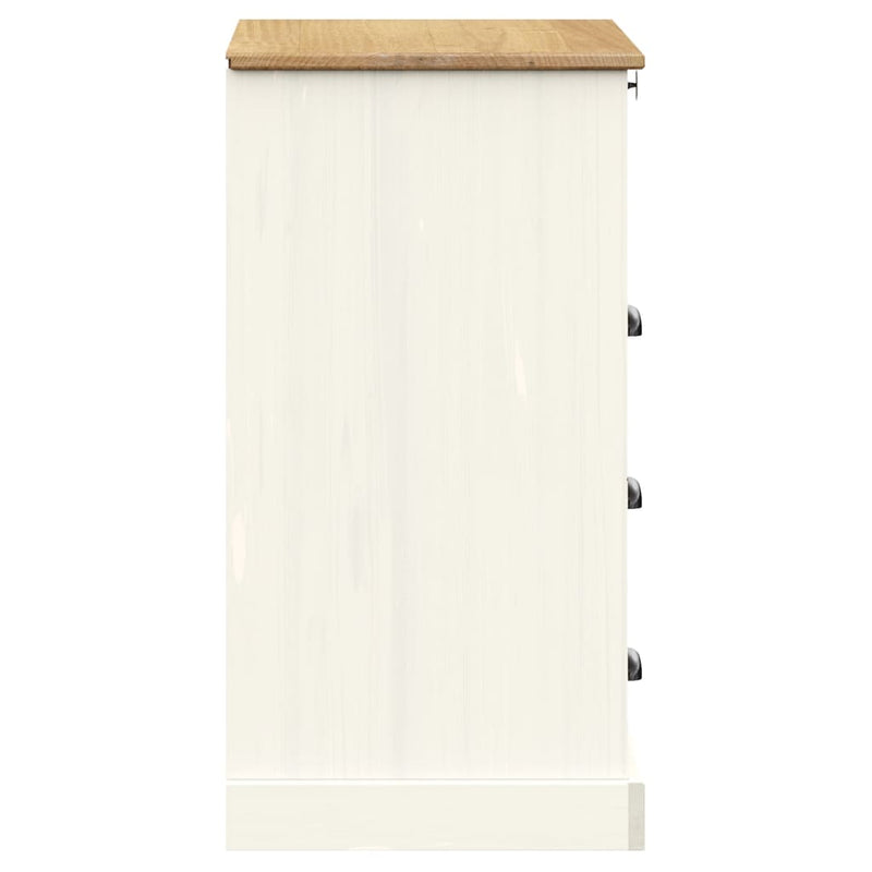 vidaXL VIGO fehér tömör fenyőfa komód 80x40x76 cm