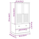vidaXL VIGO szürke tömör fenyőfa szekrény 90 x 55 x 170 cm