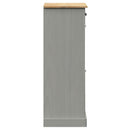 vidaXL VIGO szürke tömör fenyőfa cipőszekrény 60x35x96 cm