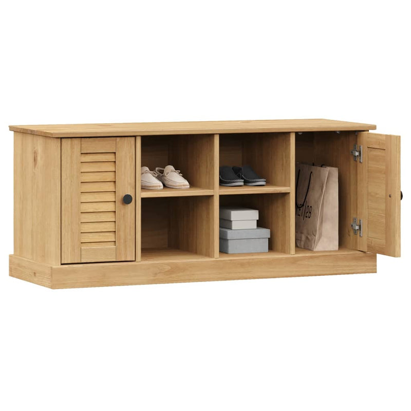 vidaXL VIGO tömör fenyőfa cipőtároló pad 106 x 35 x 45 cm