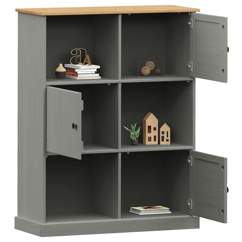 vidaXL VIGO tömör fenyőfa könyvespolc 90x35x114,5 cm
