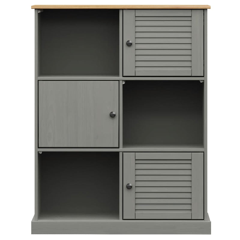 vidaXL VIGO tömör fenyőfa könyvespolc 90x35x114,5 cm