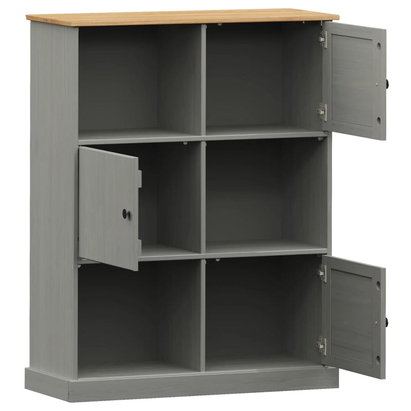 vidaXL VIGO tömör fenyőfa könyvespolc 90x35x114,5 cm