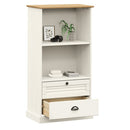 vidaXL VIGO fehér tömör fenyőfa könyvespolc 60x35x114,5 cm