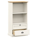 vidaXL VIGO fehér tömör fenyőfa könyvespolc 60x35x114,5 cm
