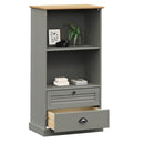 vidaXL VIGO szürke tömör fenyőfa könyvespolc 60x35x114,5 cm