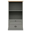 vidaXL VIGO szürke tömör fenyőfa könyvespolc 60x35x114,5 cm