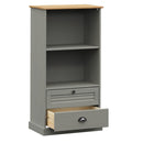 vidaXL VIGO szürke tömör fenyőfa könyvespolc 60x35x114,5 cm
