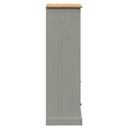 vidaXL VIGO szürke tömör fenyőfa könyvespolc 60x35x114,5 cm