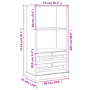 vidaXL VIGO szürke tömör fenyőfa könyvespolc 60x35x114,5 cm
