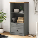 vidaXL VIGO szürke tömör fenyőfa könyvespolc 60x35x114,5 cm