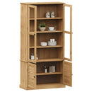 vidaXL VIGO üvegvitrines tömör fenyőfa éjjeliszekrény 85x35x170 cm