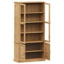 vidaXL VIGO üvegvitrines tömör fenyőfa éjjeliszekrény 85x35x170 cm