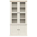 vidaXL VIGO fehér üvegvitrines tömör fenyőszekrény 85x35x170 cm