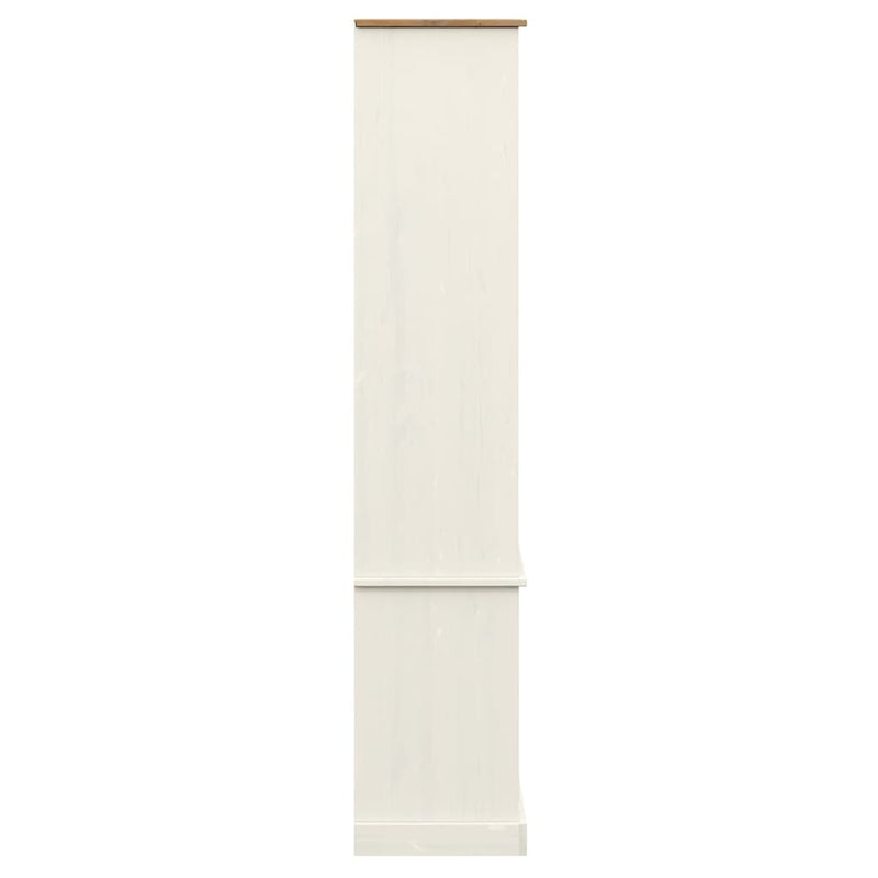 vidaXL VIGO fehér üvegvitrines tömör fenyőszekrény 85x35x170 cm